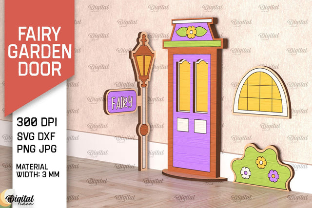Fairy Garden Door Laser Cut. Wooden Fairy Door SVG SVG Evgenyia Guschina 