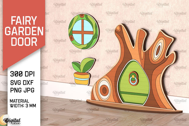 Fairy Garden Door Laser Cut. Wooden Fairy Door SVG SVG Evgenyia Guschina 