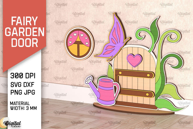 Fairy Garden Door Laser Cut. Wooden Fairy Door SVG SVG Evgenyia Guschina 