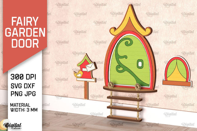 Fairy Garden Door Laser Cut. Wooden Fairy Door SVG SVG Evgenyia Guschina 