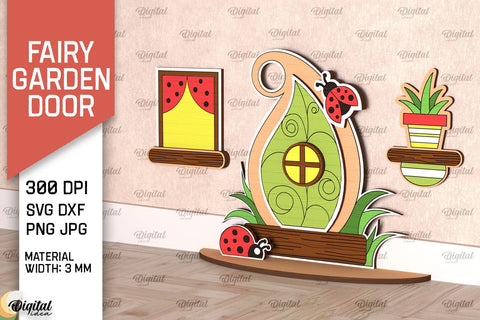 Fairy Garden Doors Laser Cut Bundle. Wooden Fairy Doors SVG SVG Evgenyia Guschina 