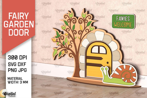 Fairy Garden Doors Laser Cut Bundle. Wooden Fairy Doors SVG SVG Evgenyia Guschina 