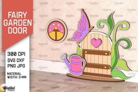 Fairy Garden Doors Laser Cut Bundle. Wooden Fairy Doors SVG SVG Evgenyia Guschina 