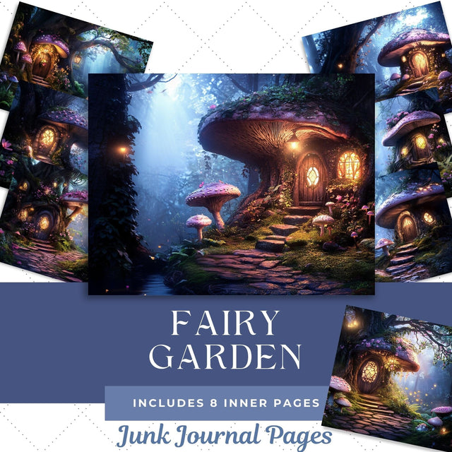 Fairy Garden Junk Journal Paper | Printable Pages SVG Paige Cole Studio 