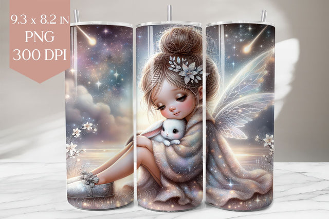 Fairy Girl & Bunny Tumbler Wrap PNG 20oz Sublimation Sublimation BijouBay 
