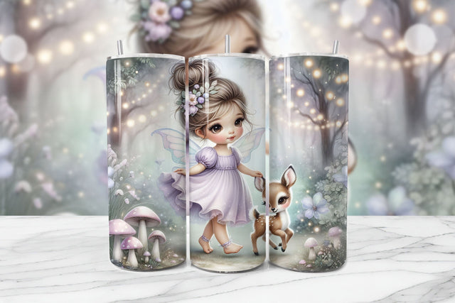 Fairy Girl Seamless Tumbler Wrap PNG Sublimation BijouBay 