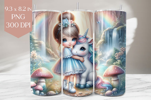 Fairy Girl & Unicorn Tumbler Wrap Sublimation BijouBay 