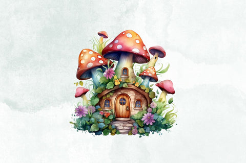 Fairy House Watercolor Sublimation Bundle Sublimation Designangry 