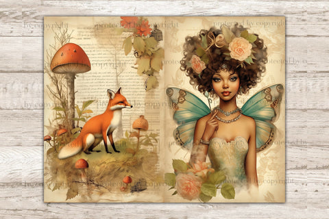 Fairy Junk Journal Paper | Vintage Collage Sheet Set SVG GlamArtZhanna 