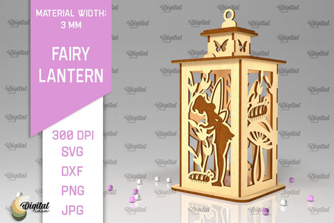 Fairy Lantern Laser Cut. Fairy Fairies SVG. Fantasy Design SVG Evgenyia Guschina 