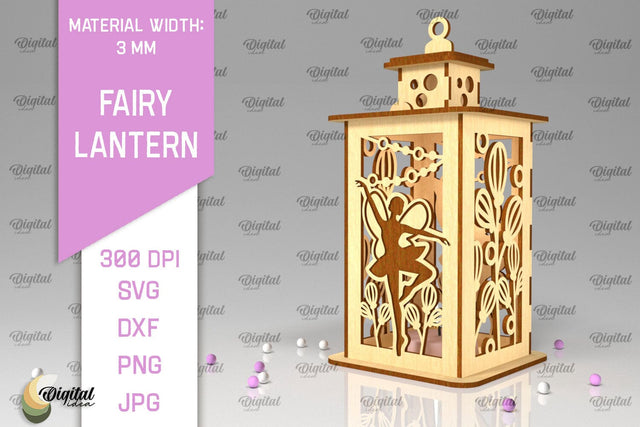 Fairy Lantern Laser Cut. Fairy Fairies SVG. Fantasy Design SVG Evgenyia Guschina 