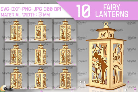Fairy Lanterns Laser Cut Bundle. Fairy Fairies SVG Designs SVG Evgenyia Guschina 