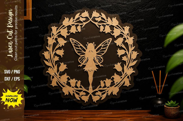 Fairy Leaf Wreath Laser Cut Svg Design SVG Regulrcrative 