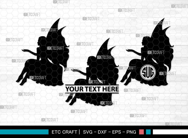Fairy Monogram, Fairy Silhouette, Fairy SVG, Angle Svg, Tinkerbell Svg, Tooth Fairy Svg, Kit Fairies Svg, Mystical Fairy Svg, SB00556 SVG ETC Craft 
