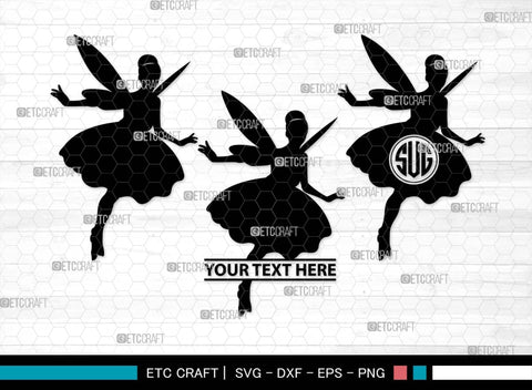 Fairy Monogram, Fairy Silhouette, Fairy SVG, Angle Svg, Tinkerbell Svg, Tooth Fairy Svg, Kit Fairies Svg, Mystical Fairy Svg, SB00556 SVG ETC Craft 