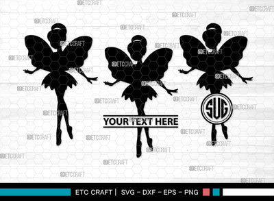 Fairy Monogram, Fairy Silhouette, Fairy SVG, Angle Svg, Tinkerbell Svg, Tooth Fairy Svg, Kit Fairies Svg, Mystical Fairy Svg, SB00556 SVG ETC Craft 
