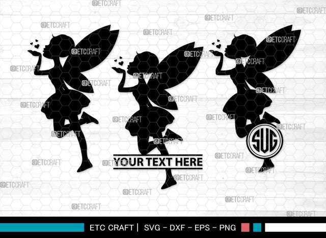 Fairy Monogram, Fairy Silhouette, Fairy SVG, Angle Svg, Tinkerbell Svg, Tooth Fairy Svg, Kit Fairies Svg, Mystical Fairy Svg, SB00556 SVG ETC Craft 