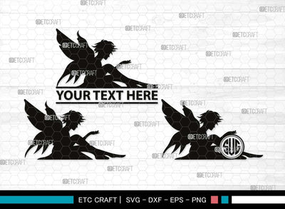 Fairy Monogram, Fairy Silhouette, Fairy SVG, Angle Svg, Tinkerbell Svg, Tooth Fairy Svg, Kit Fairies Svg, Mystical Fairy Svg, SB00556 SVG ETC Craft 
