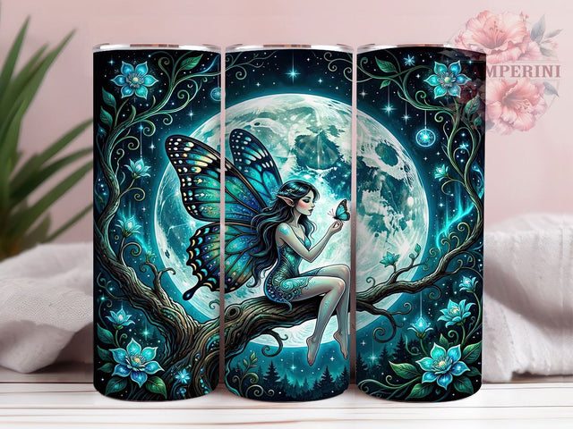Fairy Moon Magical Style 20oz Tumbler, Enchanting Fairy, Magical Theme, Fantasy Design, Whimsical Style, 20oz Tumbler Wrap, Sublimation PNG Sublimation Li Zamperini 