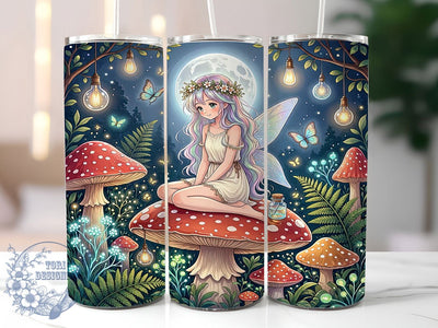 Fairy Mushroom 20oz Tumbler, Fairy Mushroom, Woodland Design, Magical Forest, Rustic Charm, Fairycore Style, 20oz Wrap, Sublimation Tumbler Sublimation ToriDesigns 