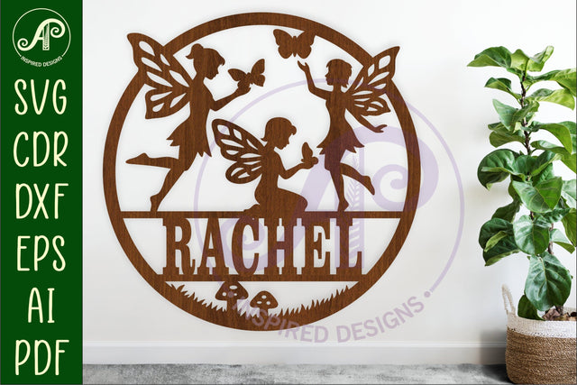 Fairy Name Sign SVG, Butterflies and Fairies Nursery Sign SVG APInspireddesigns 
