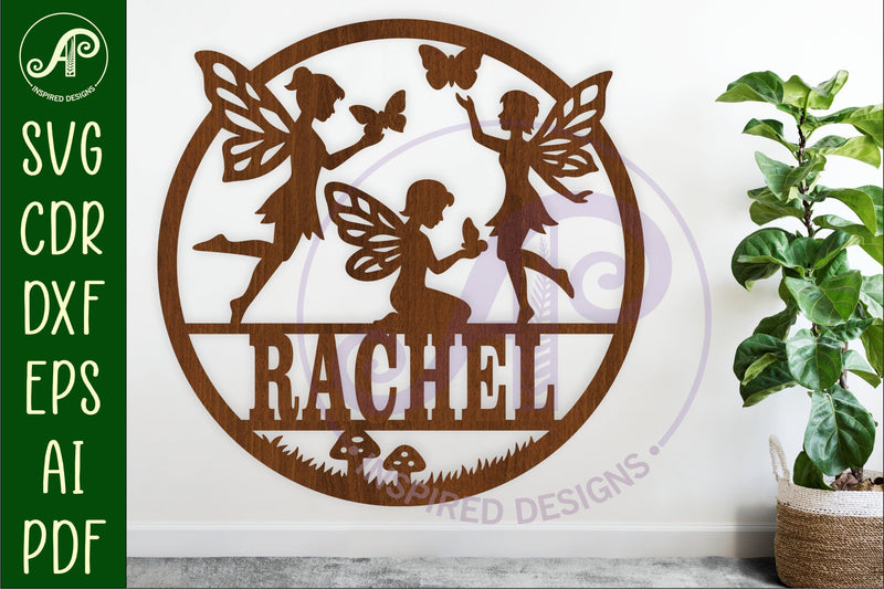 Fairy Name Sign SVG, Butterflies and Fairies Nursery Sign SVG APInspireddesigns 
