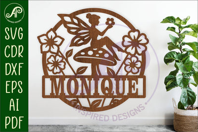 Fairy Name Sign SVG, Mushroom Fairy Nursery Sign SVG APInspireddesigns 