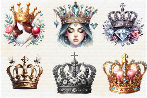 Fairy Queen Crown Sublimation Clipart Bundle Sublimation SVGArt 