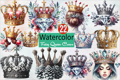 Fairy Queen Crown Sublimation Clipart Bundle Sublimation SVGArt 