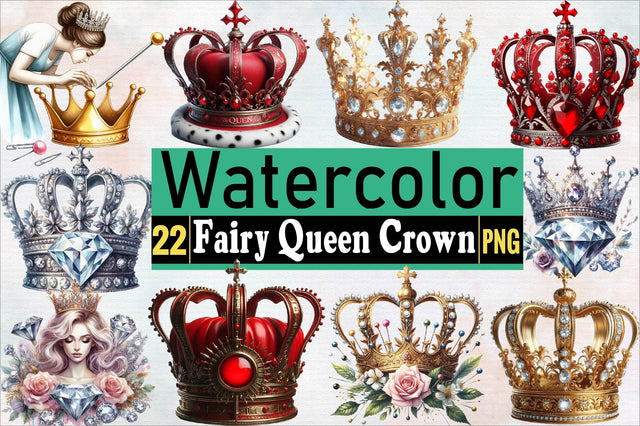 Fairy Queen Crown Sunflower Sublimation Clipart Bundle Sublimation SVGArt 