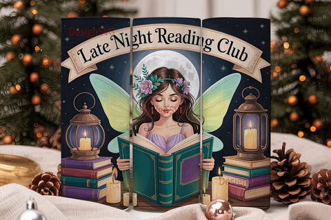 Fairy Reading Club Tumbler Wrap PNG Sublimation DesignSVG 
