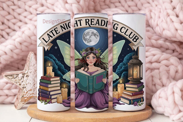 Fairy Reading Club Tumbler Wrap PNG Sublimation DesignSVG 