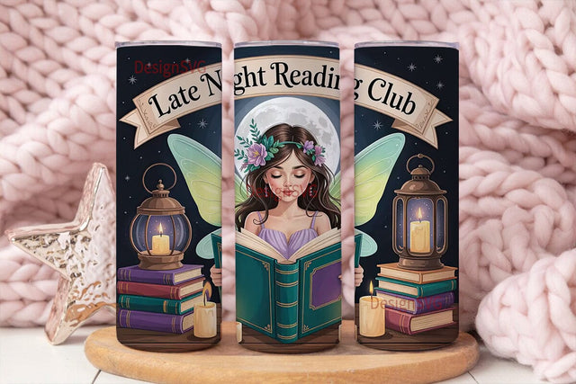 Fairy Reading Club Tumbler Wrap PNG Sublimation DesignSVG 
