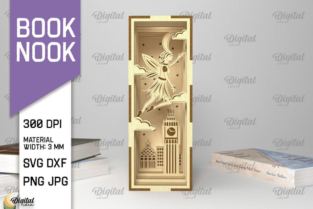 Fairy SVG. Magic Book Nook Laser Cut. 3D Layared Book Nook SVG Evgenyia Guschina 