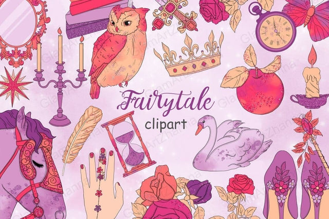 Fairy Tale CLIPART Happy Autumn Magic Pumpkin Digital - PNG SVG GlamArtZhanna 