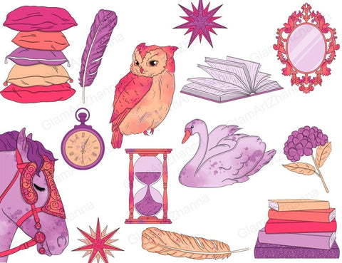 Fairy Tale CLIPART Happy Autumn Magic Pumpkin Digital - PNG SVG GlamArtZhanna 