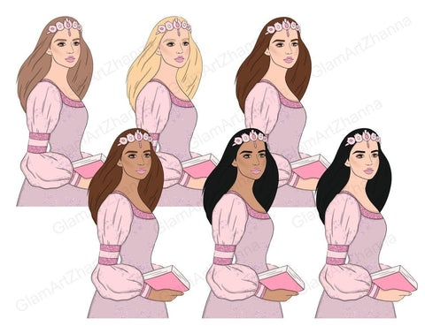 Fairy Tale GIRLS Chic Fashion Woman Illustration Images PNG SVG GlamArtZhanna 