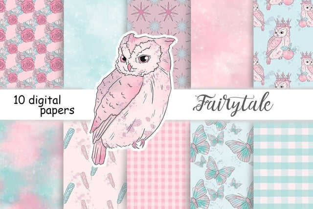 Fairy Tale PATTERN Spring Summer Floral Paper Bundle - JPEG Digital Pattern GlamArtZhanna 