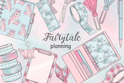 Fairy Tale PLANNING Planner Bow Boss Babe Washi Creator PNG SVG GlamArtZhanna 