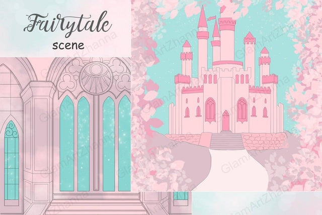 Fairy Tale SCENE Chic Magical Spring Wonderland Graphics PNG SVG GlamArtZhanna 