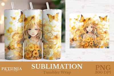 Fairy Tumbler | 20 Oz Sublimation Tumbler Wrap Sublimation Petunia Digital Design 