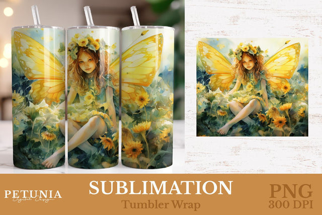 Fairy Tumbler | 20 Oz Sublimation Tumbler Wrap Sublimation Petunia Digital Design 