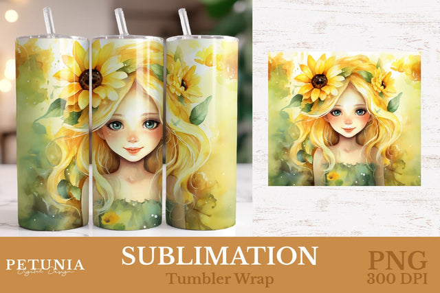 Fairy Tumbler | 20 Oz Sublimation Tumbler Wrap Sublimation Petunia Digital Design 