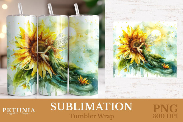 Fairy Tumbler | 20 Oz Sublimation Tumbler Wrap Sublimation Petunia Digital Design 