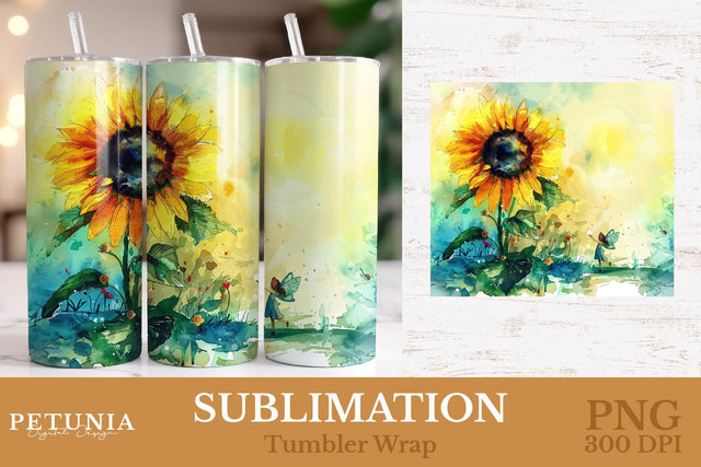 Fairy Tumbler | 20 Oz Sublimation Tumbler Wrap Sublimation Petunia Digital Design 