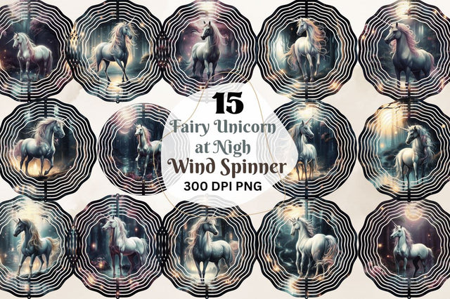 Fairy Unicorn at Night Wind Spinner Sublimation Regulrcrative 