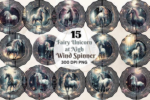 Fairy Unicorn at Night Wind Spinner Sublimation Regulrcrative 