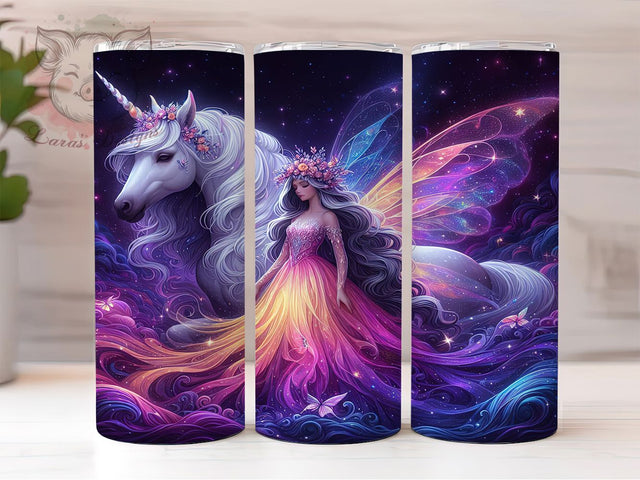 Fairy Unicorn Magical Fantasy Tumbler, Unicorn Tumbler, 20oz Tumbler Wrap, Magical Tumbler Design, Fantasy Tumbler, Enchanted Tumbler, Mythical Creatures Tumbler Sublimation Lara' s Designs 
