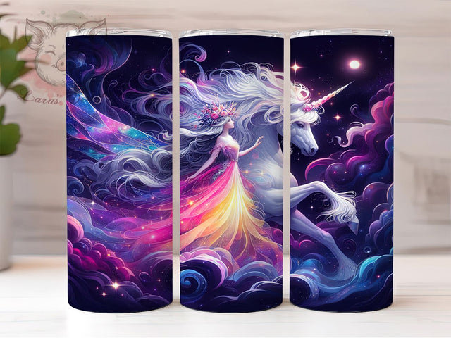 Fairy Unicorn Magical Fantasy Tumbler, Unicorn Tumbler, 20oz Tumbler Wrap, Magical Tumbler Design, Fantasy Tumbler, Enchanted Tumbler, Mythical Creatures Tumbler Sublimation Lara' s Designs 