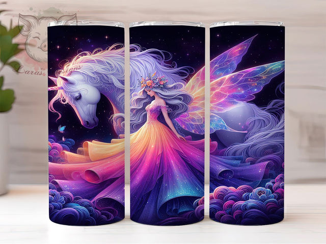Fairy Unicorn Magical Fantasy Tumbler, Unicorn Tumbler, 20oz Tumbler Wrap, Magical Tumbler Design, Fantasy Tumbler, Enchanted Tumbler, Mythical Creatures Tumbler Sublimation Lara' s Designs 
